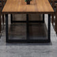 Industrial Rectangle Dinner Room Kitchen Table Brown Solid Wood Dinner Table
