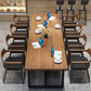 Industrial Rectangle Dinner Room Kitchen Table Brown Solid Wood Dinner Table