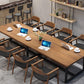 Industrial Rectangle Dinner Room Kitchen Table Brown Solid Wood Dinner Table