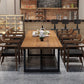 Industrial Rectangle Dinner Room Kitchen Table Brown Solid Wood Dinner Table