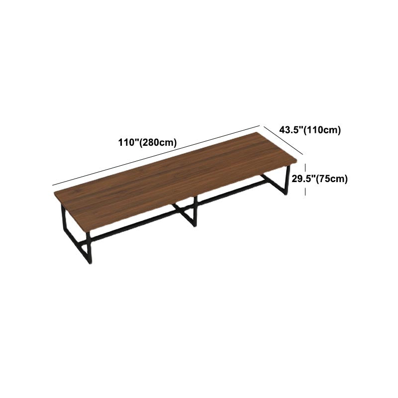 Industrial Rectangle Dinner Room Kitchen Table Brown Solid Wood Dinner Table