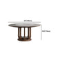 Walnut Color Solid Wood Round Dining Table Round Turntable Furniture with Pedestal Base Clearhalo 'Dining Tables & Seating' 'Dining Tables' 'dining_table' 'furn' 'furn_dining_table' 'Furniture' 'Kitchen & Dining Furniture' 5434097