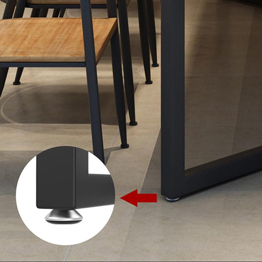 Tavolo da pranzo a base di cavalletto in metallo nero rettangolo in legno massiccio tavolo da pranzo cucina