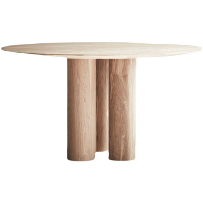 Round Dining Table Modern Wood Color Fixed Table of Pine Solid Wood Natural Without Chairs Clearhalo 'Dining Tables & Seating' 'Dining Tables' 'dining_table' 'furn' 'furn_dining_table' 'Furniture' 'Kitchen & Dining Furniture' 5434136
