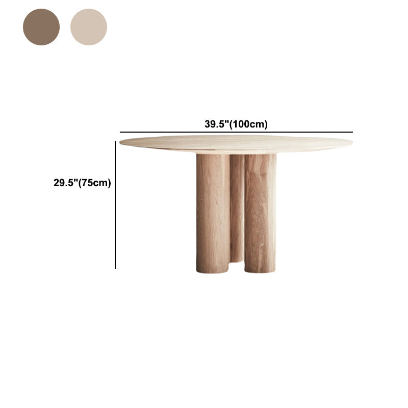 Round Dining Table Modern Wood Color Fixed Table of Pine Solid Wood Clearhalo 'Dining Tables & Seating' 'Dining Tables' 'dining_table' 'furn' 'furn_dining_table' 'Furniture' 'Kitchen & Dining Furniture' 5434140