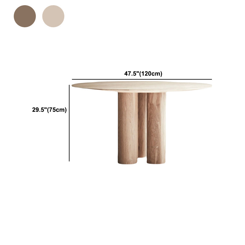 Round Dining Table Modern Wood Color Fixed Table of Pine Solid Wood Clearhalo 'Dining Tables & Seating' 'Dining Tables' 'dining_table' 'furn' 'furn_dining_table' 'Furniture' 'Kitchen & Dining Furniture' 5434142