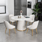 Traditional Luxury Dining Table Round Pedestal Table for Home White 35.4"L x 35.4"W x 29.5"H Without Chairs Clearhalo 'Dining Tables & Seating' 'Dining Tables' 'dining_table' 'furn' 'furn_dining_table' 'Furniture' 'Kitchen & Dining Furniture' 5434146