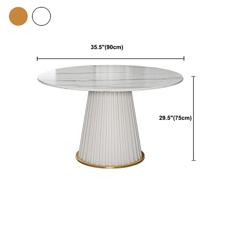 Traditional Luxury Dining Table Round Pedestal Table for Home Clearhalo 'Dining Tables & Seating' 'Dining Tables' 'dining_table' 'furn' 'furn_dining_table' 'Furniture' 'Kitchen & Dining Furniture' 5434158