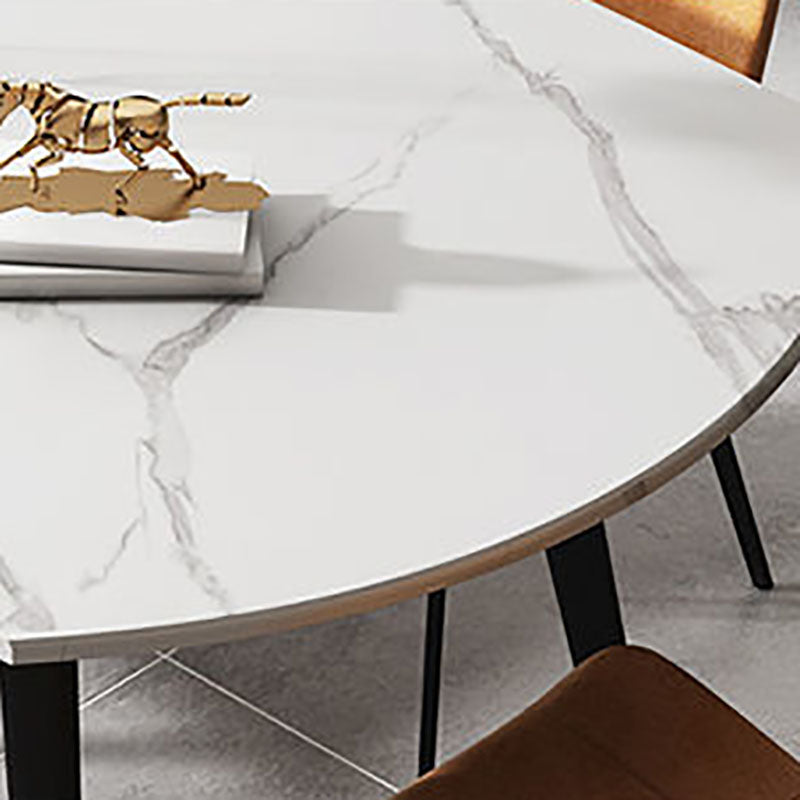 Modern Stone Round Table Standard Height Dining Table with 4 Legs Clearhalo 'Dining Tables & Seating' 'Dining Tables' 'dining_table' 'furn' 'furn_dining_table' 'Furniture' 'Kitchen & Dining Furniture' 5434191