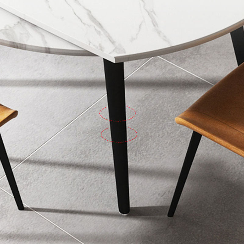 Modern Stone Round Table Standard Height Dining Table with 4 Legs Clearhalo 'Dining Tables & Seating' 'Dining Tables' 'dining_table' 'furn' 'furn_dining_table' 'Furniture' 'Kitchen & Dining Furniture' 5434193
