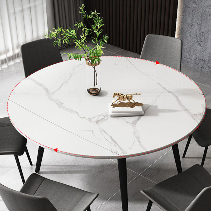 Modern Stone Round Table Standard Height Dining Table with 4 Legs Clearhalo 'Dining Tables & Seating' 'Dining Tables' 'dining_table' 'furn' 'furn_dining_table' 'Furniture' 'Kitchen & Dining Furniture' 5434195