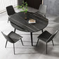 Modern Stone Round Table Standard Height Dining Table with 4 Legs Black Without Chairs Clearhalo 'Dining Tables & Seating' 'Dining Tables' 'dining_table' 'furn' 'furn_dining_table' 'Furniture' 'Kitchen & Dining Furniture' 5434196