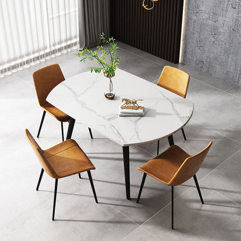 Modern Stone Round Table Standard Height Dining Table with 4 Legs Clearhalo 'Dining Tables & Seating' 'Dining Tables' 'dining_table' 'furn' 'furn_dining_table' 'Furniture' 'Kitchen & Dining Furniture' 5434198