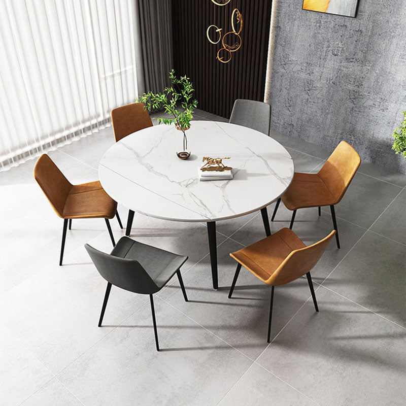 Modern Stone Round Table Standard Height Dining Table with 4 Legs Clearhalo 'Dining Tables & Seating' 'Dining Tables' 'dining_table' 'furn' 'furn_dining_table' 'Furniture' 'Kitchen & Dining Furniture' 5434199