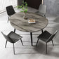 Modern Stone Round Table Standard Height Dining Table with 4 Legs Dark Grey Without Chairs Clearhalo 'Dining Tables & Seating' 'Dining Tables' 'dining_table' 'furn' 'furn_dining_table' 'Furniture' 'Kitchen & Dining Furniture' 5434201