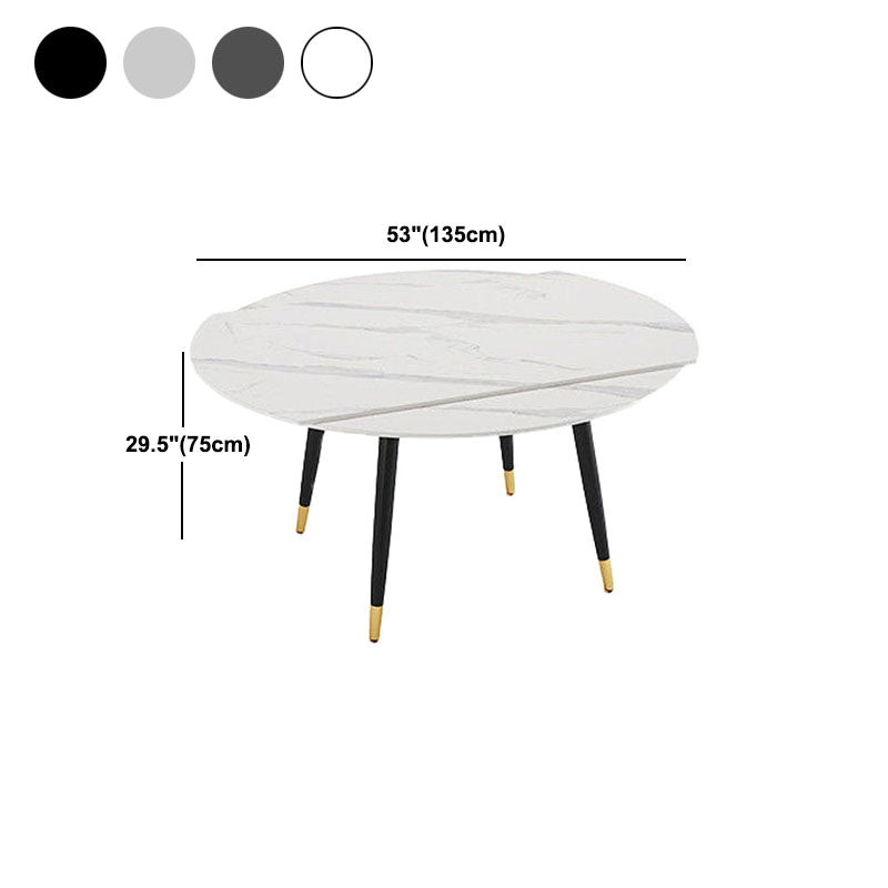 Modern Stone Round Table Standard Height Dining Table with 4 Legs Clearhalo 'Dining Tables & Seating' 'Dining Tables' 'dining_table' 'furn' 'furn_dining_table' 'Furniture' 'Kitchen & Dining Furniture' 5434204