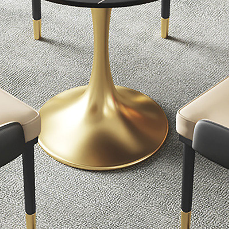 Metal Traditional Luxury Round Table for Home Sintered Stone Table with Tulip Clearhalo 'Dining Tables & Seating' 'Dining Tables' 'dining_table' 'furn' 'furn_dining_table' 'Furniture' 'Kitchen & Dining Furniture' 5434244
