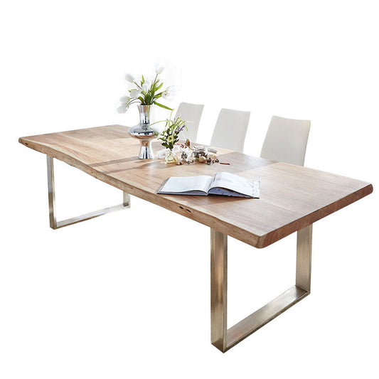 Pine Wood Home Dining Table Industrial Rectangle Kitchen Table Without Chairs