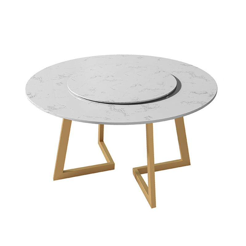 Traditional Luxury Dining Table White Marble Round Dining Table for Home