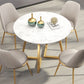Traditional Luxury Dining Table White Marble Round Dining Table for Home