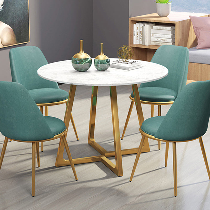 Traditional Luxury Dining Table White Marble Round Dining Table for Home