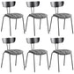 Contemporary Leather Dining Chair Open Back Dining Side Furniture with Steel Legs