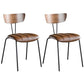 Contemporary Leather Dining Chair Open Back Dining Side Furniture with Steel Legs