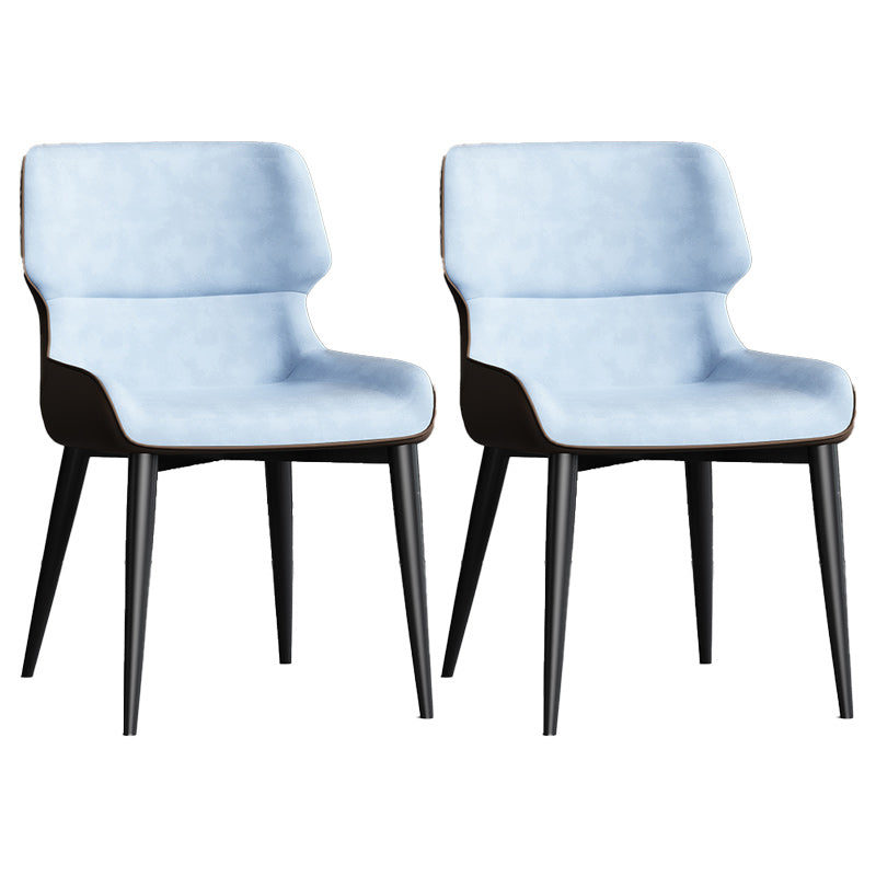Contemporary Leather Side Chair Wingback Side Chair for Dining Room Light Blue 2 Piece Set Clearhalo 'Dining Chairs' 'Dining Tables & Seating' 'dining_chair' 'furn' 'furn_dining_chair' 'Furniture' 'Kitchen & Dining Furniture' 5434484