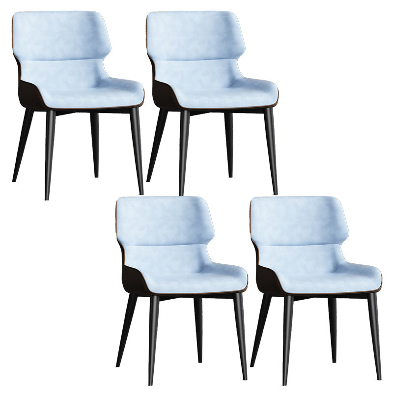 Contemporary Leather Side Chair Wingback Side Chair for Dining Room Light Blue 4 Piece Set Clearhalo 'Dining Chairs' 'Dining Tables & Seating' 'dining_chair' 'furn' 'furn_dining_chair' 'Furniture' 'Kitchen & Dining Furniture' 5434485