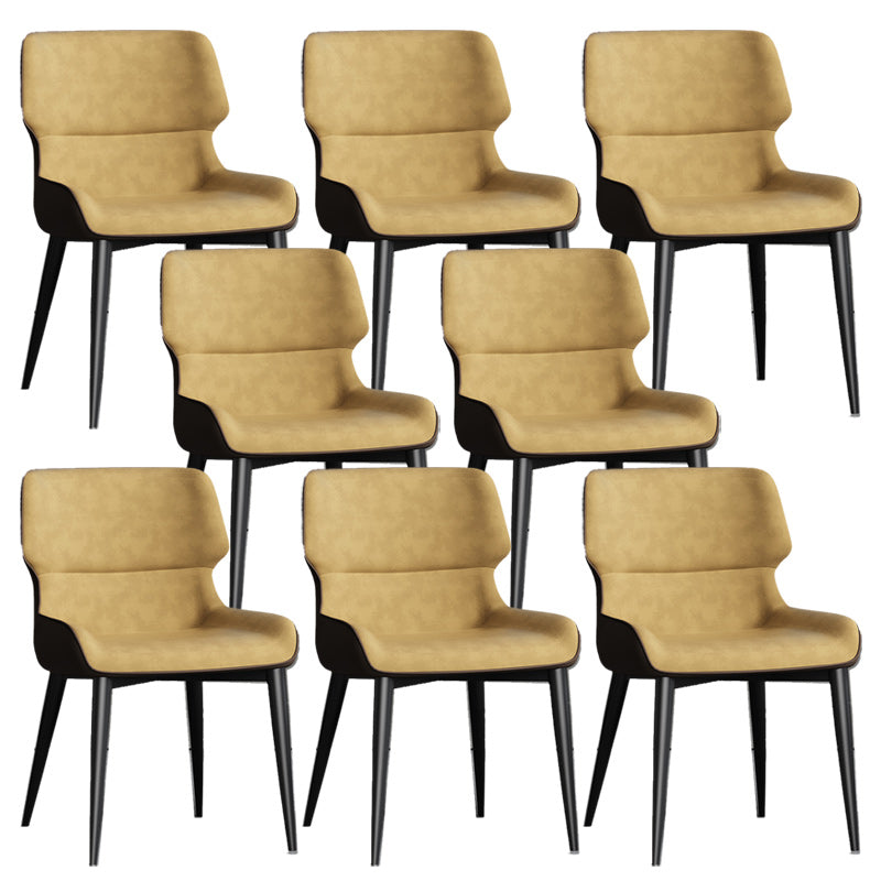 Contemporary Leather Side Chair Wingback Side Chair for Dining Room Coffee 8 Piece Set Clearhalo 'Dining Chairs' 'Dining Tables & Seating' 'dining_chair' 'furn' 'furn_dining_chair' 'Furniture' 'Kitchen & Dining Furniture' 5434498