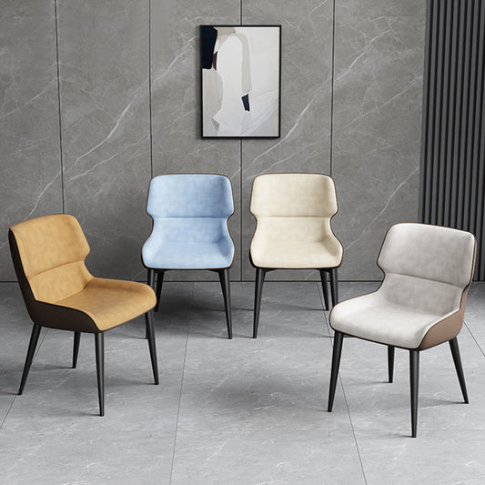 Chaise latéral en cuir contemporain chaise latéral à oreille pour salle à manger