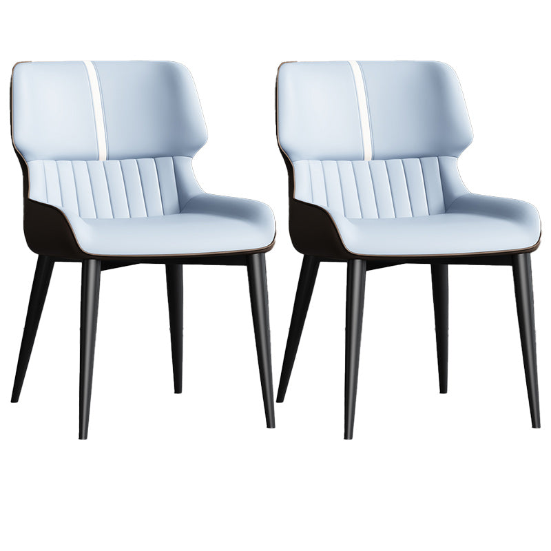 Contemporary Leather Side Chair Wingback Side Chair for Dining Room Blue Coffee 2 Piece Set Clearhalo 'Dining Chairs' 'Dining Tables & Seating' 'dining_chair' 'furn' 'furn_dining_chair' 'Furniture' 'Kitchen & Dining Furniture' 5434506