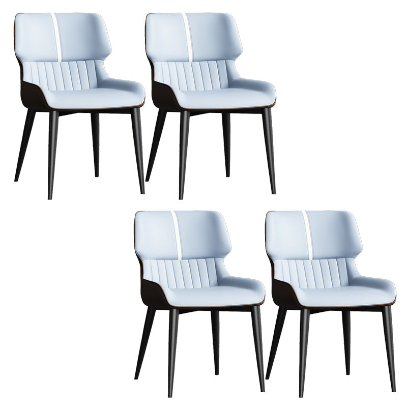 Contemporary Leather Side Chair Wingback Side Chair for Dining Room Blue Coffee 4 Piece Set Clearhalo 'Dining Chairs' 'Dining Tables & Seating' 'dining_chair' 'furn' 'furn_dining_chair' 'Furniture' 'Kitchen & Dining Furniture' 5434507