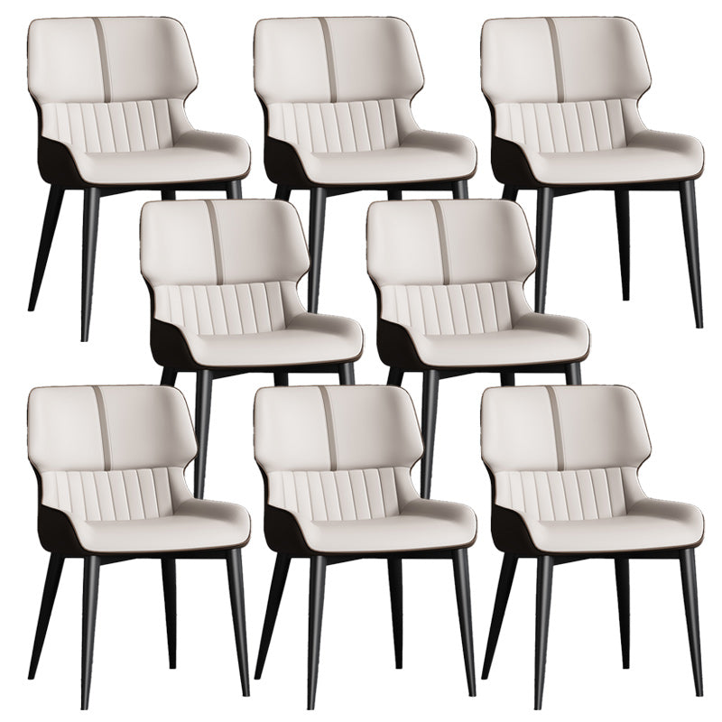Contemporary Leather Side Chair Wingback Side Chair for Dining Room Beige Coffee 8 Piece Set Clearhalo 'Dining Chairs' 'Dining Tables & Seating' 'dining_chair' 'furn' 'furn_dining_chair' 'Furniture' 'Kitchen & Dining Furniture' 5434517