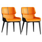 Contemporary Leather Side Chair Wingback Side Chair for Dining Room Coffee Orange 2 Piece Set Clearhalo 'Dining Chairs' 'Dining Tables & Seating' 'dining_chair' 'furn' 'furn_dining_chair' 'Furniture' 'Kitchen & Dining Furniture' 5434518