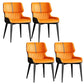 Contemporary Leather Side Chair Wingback Side Chair for Dining Room Coffee Orange 4 Piece Set Clearhalo 'Dining Chairs' 'Dining Tables & Seating' 'dining_chair' 'furn' 'furn_dining_chair' 'Furniture' 'Kitchen & Dining Furniture' 5434519