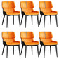 Contemporary Leather Side Chair Wingback Side Chair for Dining Room Coffee Orange 6 Piece Set Clearhalo 'Dining Chairs' 'Dining Tables & Seating' 'dining_chair' 'furn' 'furn_dining_chair' 'Furniture' 'Kitchen & Dining Furniture' 5434520