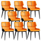Contemporary Leather Side Chair Wingback Side Chair for Dining Room Coffee Orange 8 Piece Set Clearhalo 'Dining Chairs' 'Dining Tables & Seating' 'dining_chair' 'furn' 'furn_dining_chair' 'Furniture' 'Kitchen & Dining Furniture' 5434521