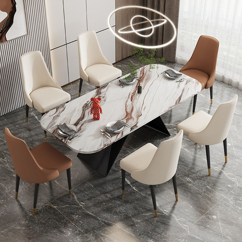 キッチンのマット仕上げのグラムフェイクレザーダイニングチェアパーソンズチェア