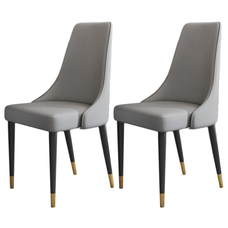 キッチンのマット仕上げのグラムフェイクレザーダイニングチェアパーソンズチェア