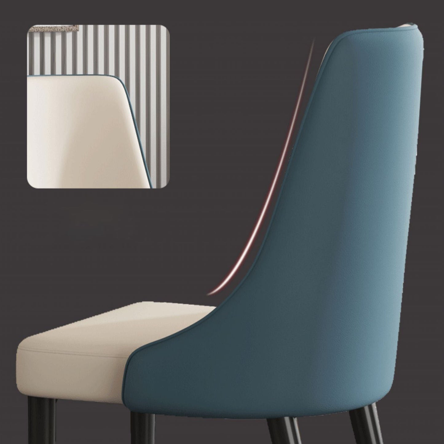 キッチンのマット仕上げのグラムフェイクレザーダイニングチェアパーソンズチェア