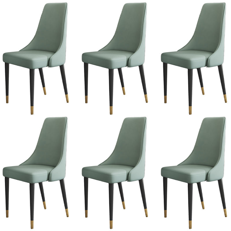 キッチンのマット仕上げのグラムフェイクレザーダイニングチェアパーソンズチェア