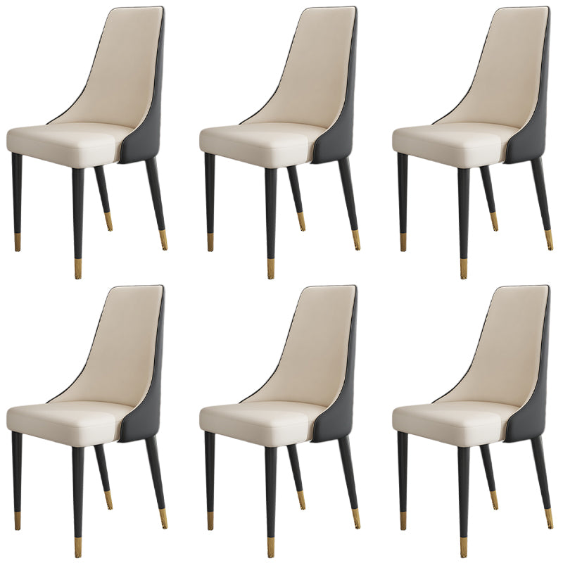 キッチンのマット仕上げのグラムフェイクレザーダイニングチェアパーソンズチェア