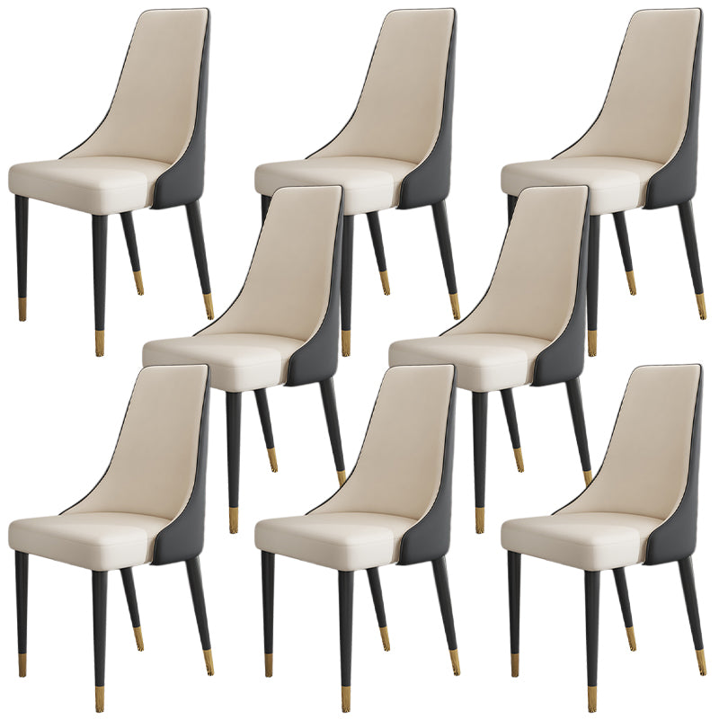 キッチンのマット仕上げのグラムフェイクレザーダイニングチェアパーソンズチェア