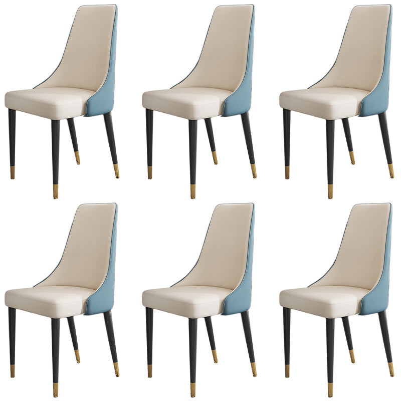 キッチンのマット仕上げのグラムフェイクレザーダイニングチェアパーソンズチェア