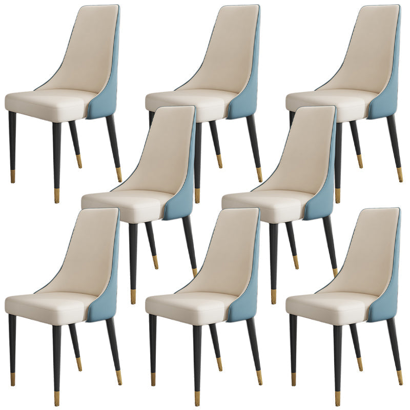 キッチンのマット仕上げのグラムフェイクレザーダイニングチェアパーソンズチェア