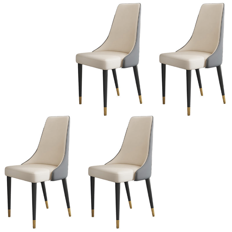 キッチンのマット仕上げのグラムフェイクレザーダイニングチェアパーソンズチェア