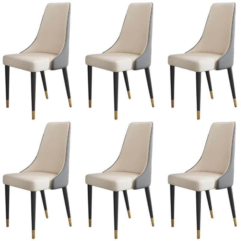 キッチンのマット仕上げのグラムフェイクレザーダイニングチェアパーソンズチェア