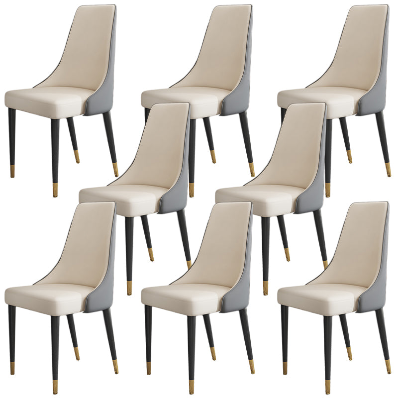 キッチンのマット仕上げのグラムフェイクレザーダイニングチェアパーソンズチェア