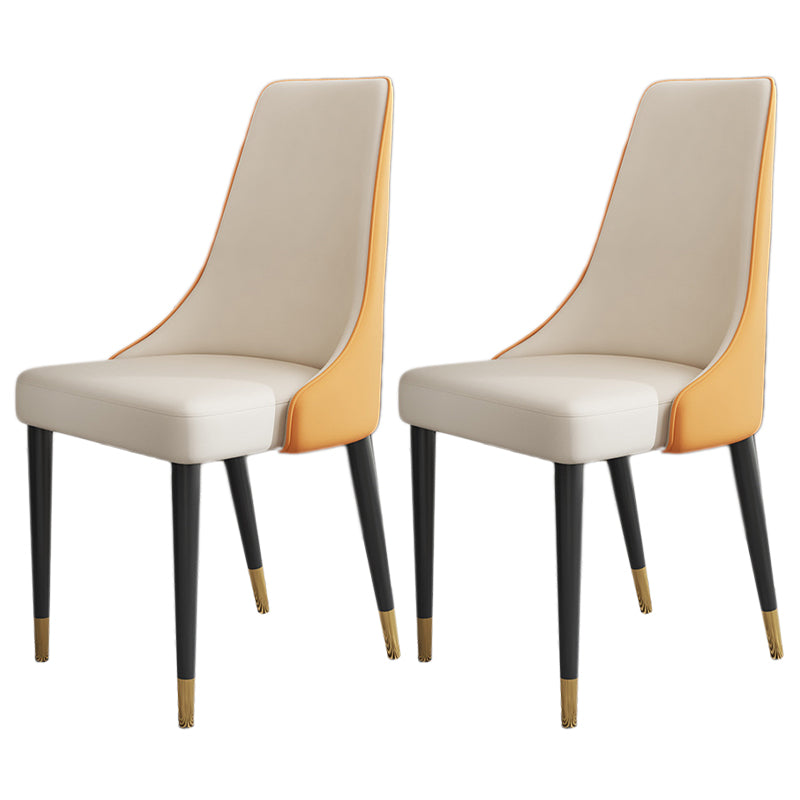 キッチンのマット仕上げのグラムフェイクレザーダイニングチェアパーソンズチェア